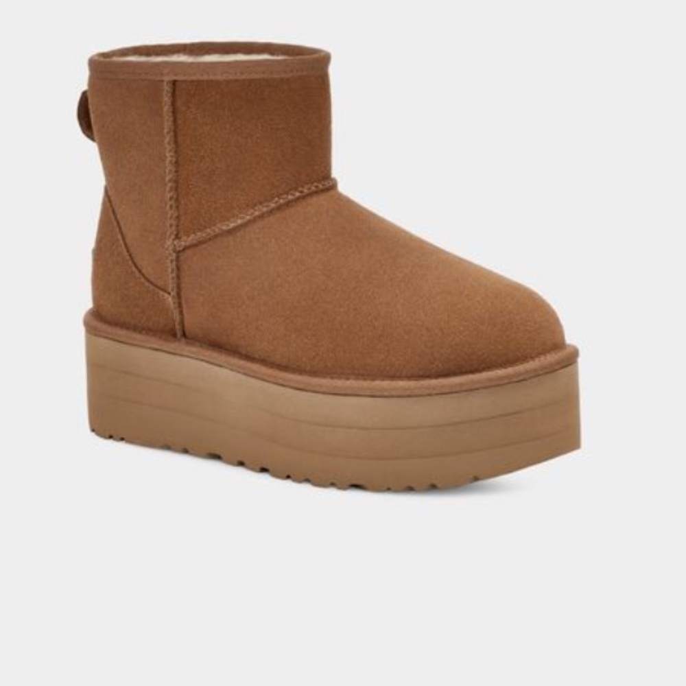 UGG NIB CLASSIC MINI PLATFORM BOOTS SIZE 7 8  9 10 Chestnut Booties NEW